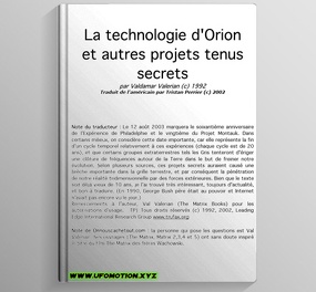 La téchnologie d'Orion et autres projets tenus secrets